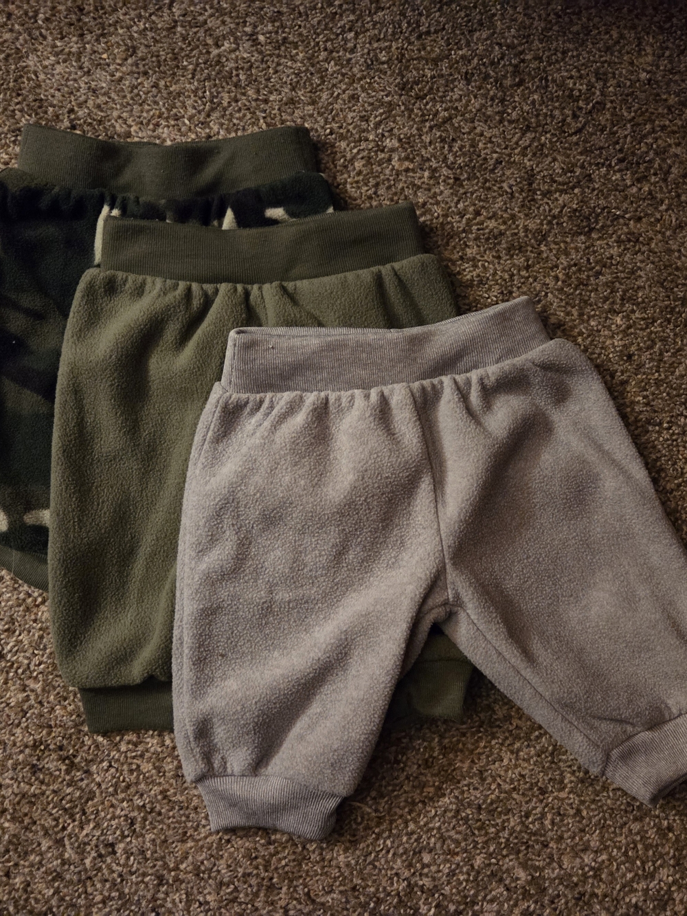Gerber Fleece Jogger Trio in Olive, Camo & Gray